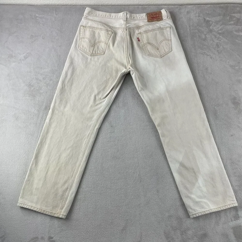 Vintage Levi's 501 XX Jeans Men 38 (Fits 34x29) Beige Straight Leg Grunge‎ Y2K